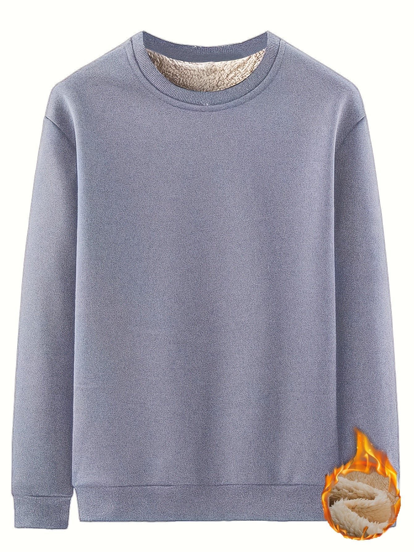 New Men's Casual Fashionable Solid Color Crew Neck Sweatshirts For Autumn And Winter - Fluxy