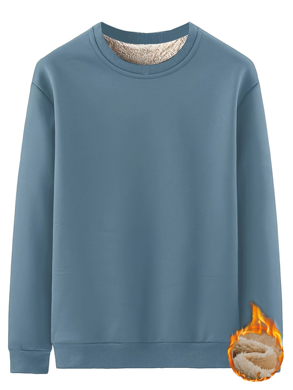 New Men's Casual Fashionable Solid Color Crew Neck Sweatshirts For Autumn And Winter - Fluxy