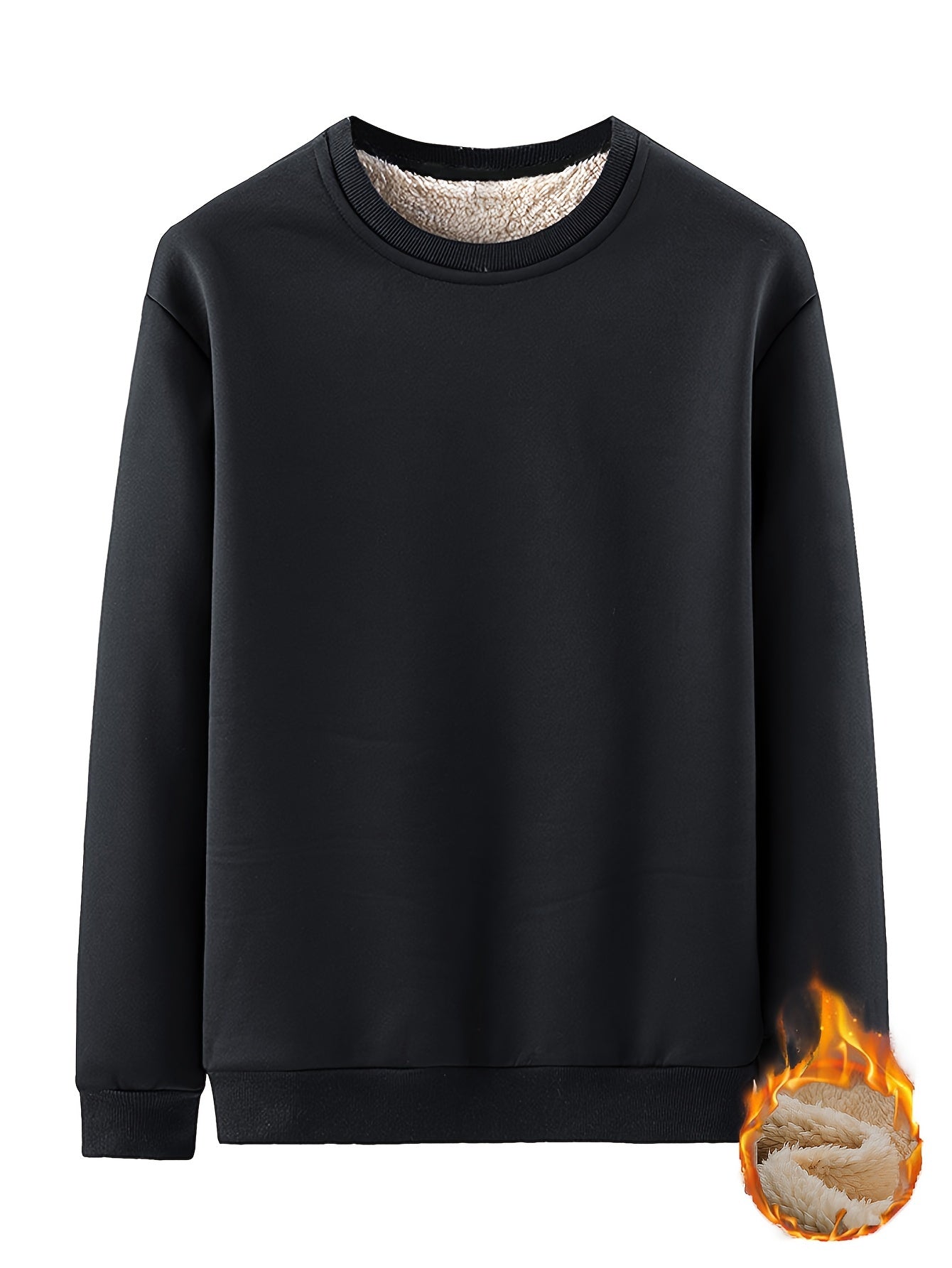 New Men's Casual Fashionable Solid Color Crew Neck Sweatshirts For Autumn And Winter - Fluxy