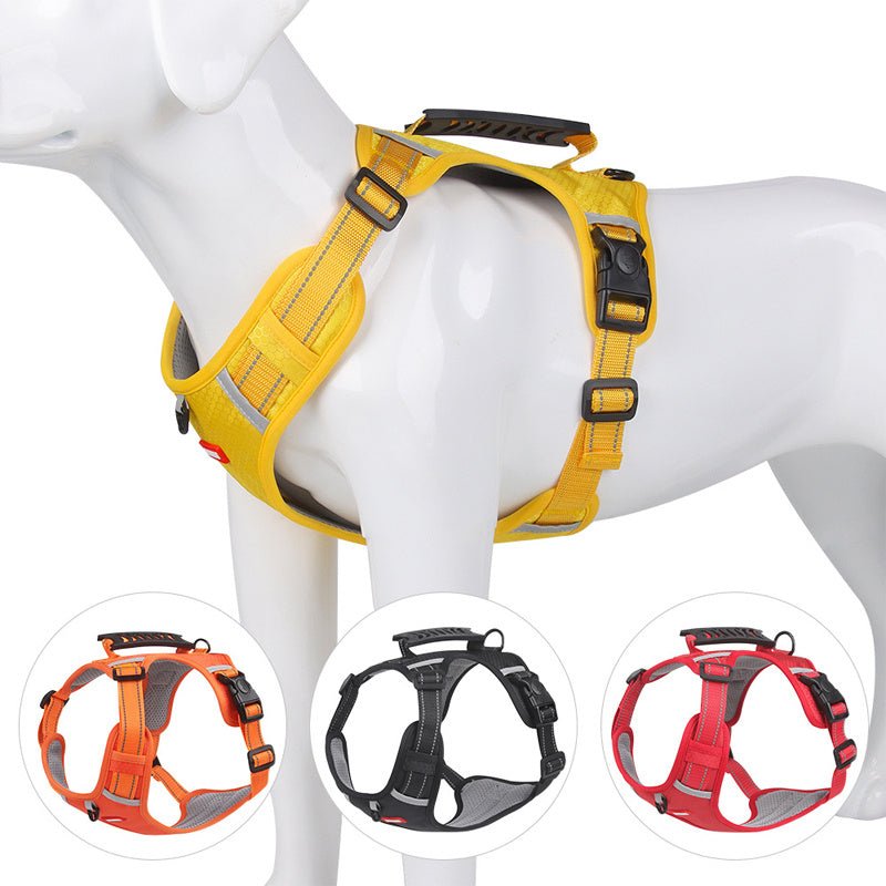 [No - Pull Pet Harness] Soft Padded Adjustable No - Pull Pet Harness | for Dogs and Cats, Large Breeds, Easy Control Handle, Prevents Choking and Pulling, Comfortable and Secure Fit - Fluxy