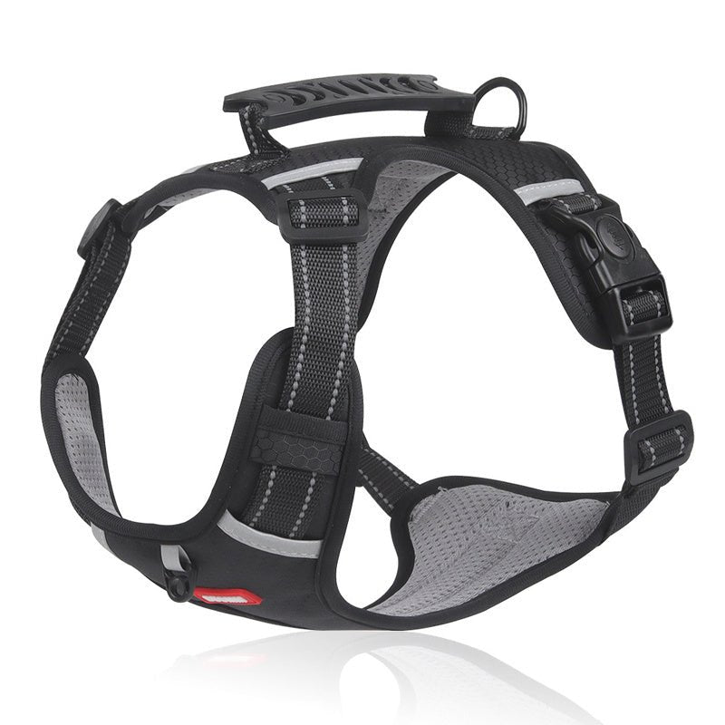 [No - Pull Pet Harness] Soft Padded Adjustable No - Pull Pet Harness | for Dogs and Cats, Large Breeds, Easy Control Handle, Prevents Choking and Pulling, Comfortable and Secure Fit - Fluxy