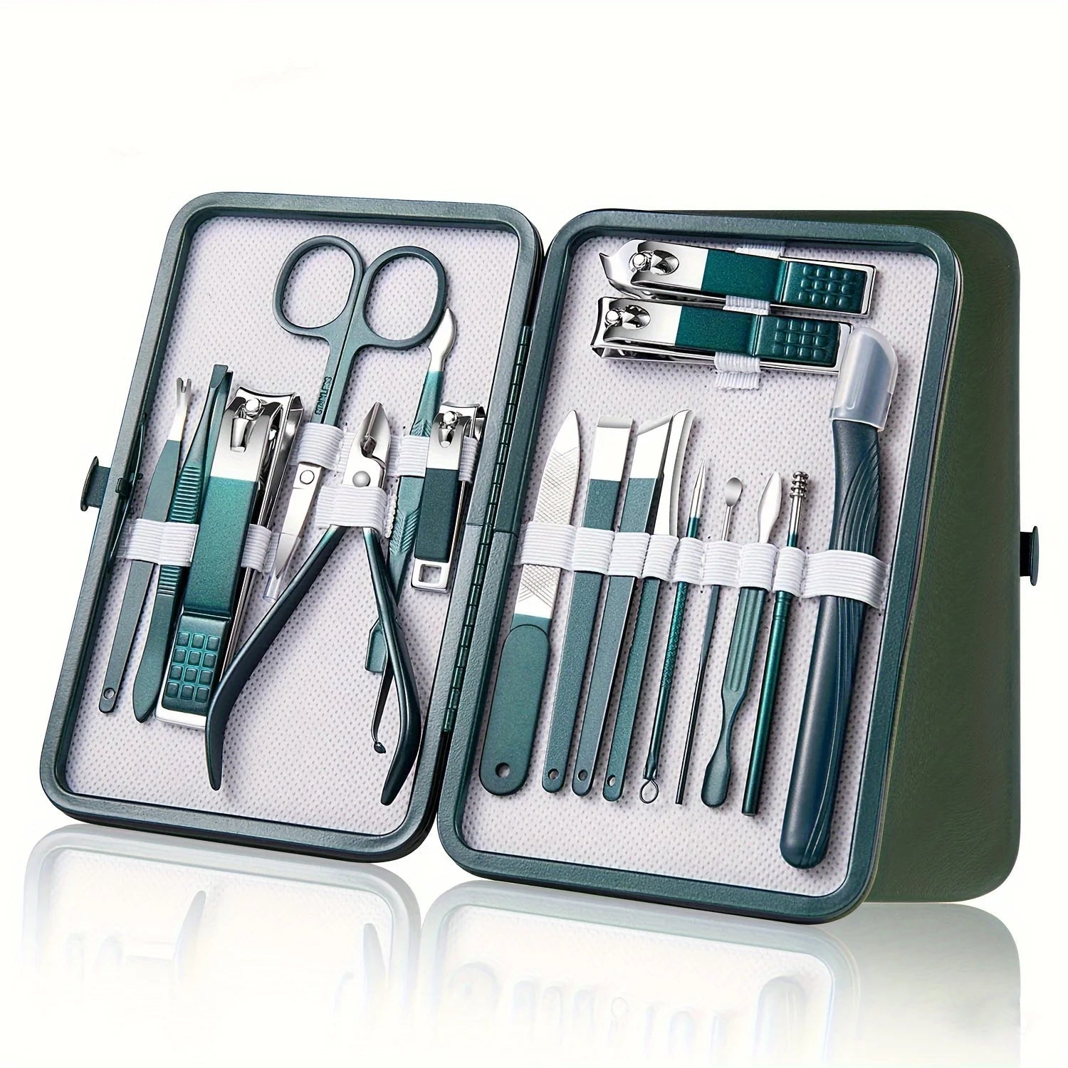 Professional 7/10/12/18 Piece Nail Care Kit Stainless Steel Manicure & Pedicure Set Nail Clipper Set with Travel Case - Fluxy