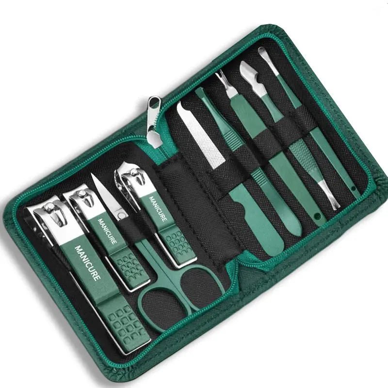 Professional 7/10/12/18 Piece Nail Care Kit Stainless Steel Manicure & Pedicure Set Nail Clipper Set with Travel Case - Fluxy