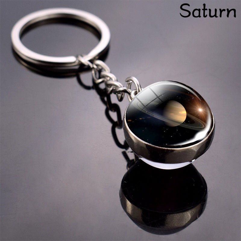 Solar System Planets Keychain - Metal Moon Phase Charm with 8 Planet Designs, Celestial - Themed Gift for Anniversaries, Keys, Wallets & Bags, Celestial Keychain | Metallic Finish | Metal Construction - Fluxy