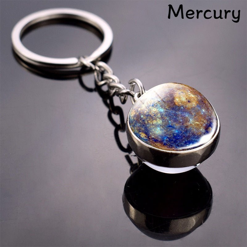 Solar System Planets Keychain - Metal Moon Phase Charm with 8 Planet Designs, Celestial - Themed Gift for Anniversaries, Keys, Wallets & Bags, Celestial Keychain | Metallic Finish | Metal Construction - Fluxy
