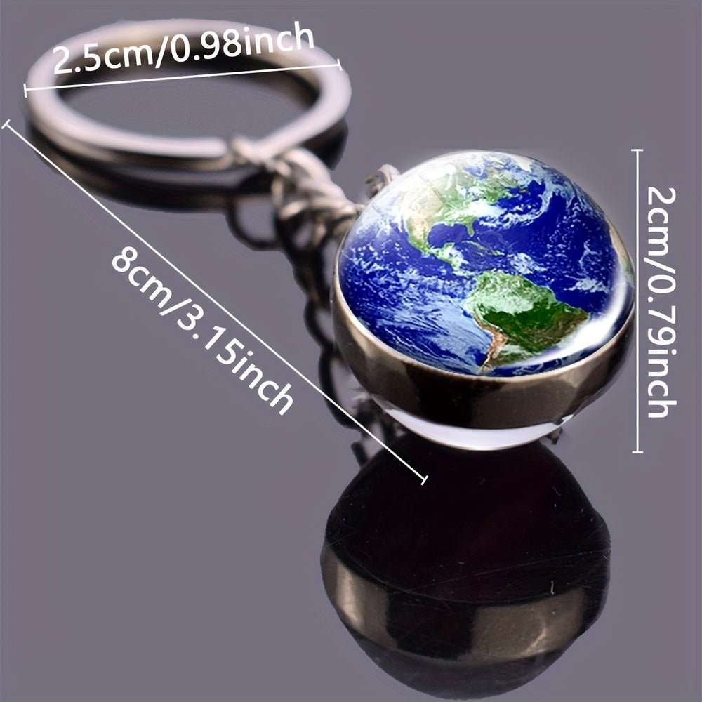 Solar System Planets Keychain - Metal Moon Phase Charm with 8 Planet Designs, Celestial - Themed Gift for Anniversaries, Keys, Wallets & Bags, Celestial Keychain | Metallic Finish | Metal Construction - Fluxy