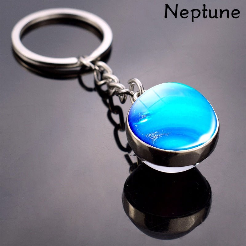 Solar System Planets Keychain - Metal Moon Phase Charm with 8 Planet Designs, Celestial - Themed Gift for Anniversaries, Keys, Wallets & Bags, Celestial Keychain | Metallic Finish | Metal Construction - Fluxy