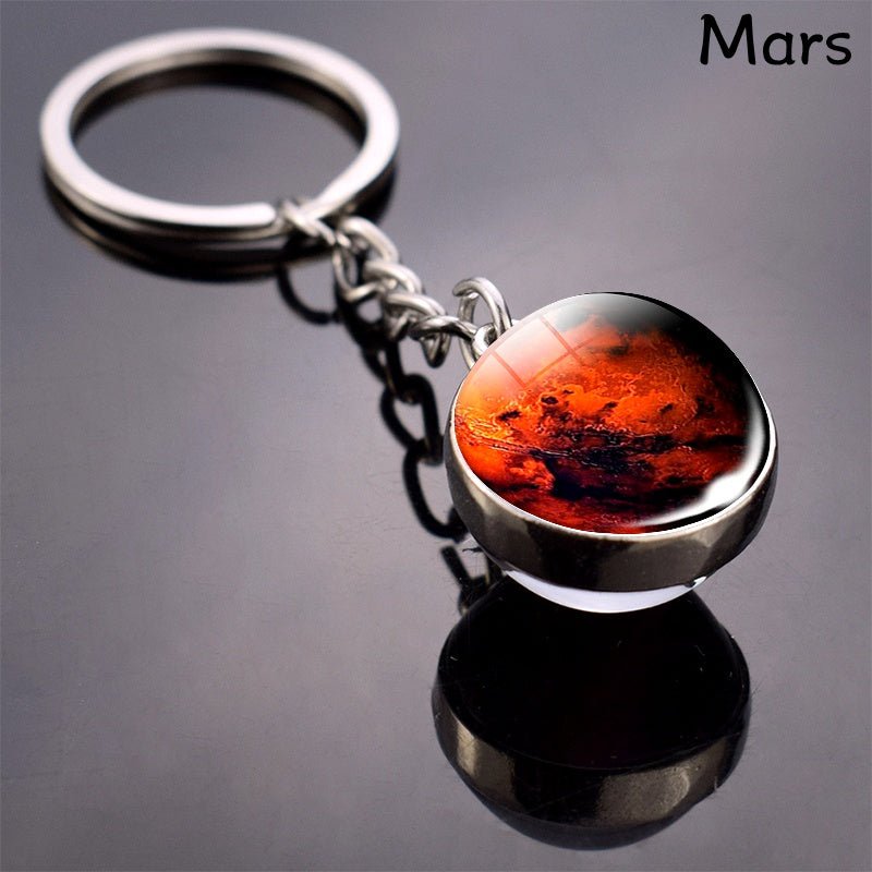 Solar System Planets Keychain - Metal Moon Phase Charm with 8 Planet Designs, Celestial - Themed Gift for Anniversaries, Keys, Wallets & Bags, Celestial Keychain | Metallic Finish | Metal Construction - Fluxy